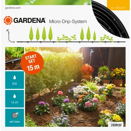 Gardena bewateringsset gewassen/plantenrijen Micro-Drip-system 15m 2