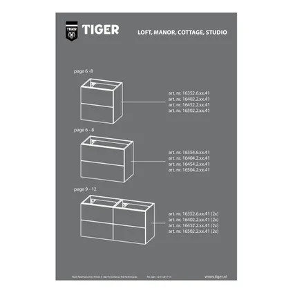Tiger wastafelonderkast Loft 80cm naturel eik
 6