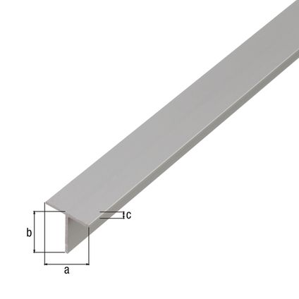 Alberts BA-profiel T-vorm aluminium natuur oppervlak 15x15x1,5mm 1m