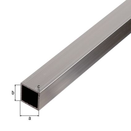 Alberts vierkante buis aluminium zilver 20x20x1,5mm 1m