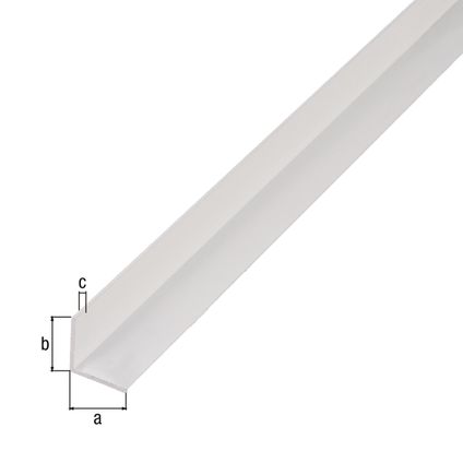 Profil d'angle Alberts aluminium blanc 20x20x1,5mm 2m