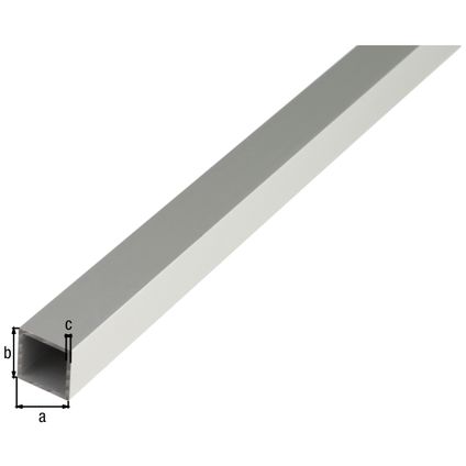 Profilé carré Alberts aluminium 25x25x1,5mm 1m