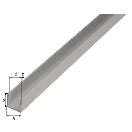 Alberts Profil en U en aluminium anodisé argent 16x13x1,5mm 1m