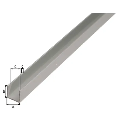Alberts U-profiel aluminium zilverkleurig geëloxeerd 16x13x1,5mm 2m