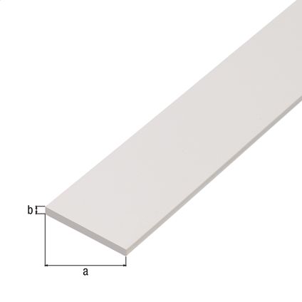 Profilé Alberts plate en plastique blanc 20x2mm 1m