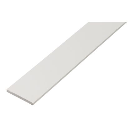 Barre plate Alberts en plastique blanc 25x2mm 1m
