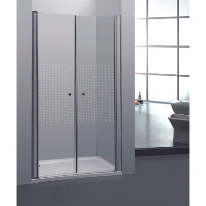 2 portes de douche pivotantes Allibert Priva 80x190cm petits carrés