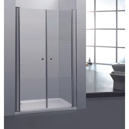 2 portes de douche pivotantes Allibert Priva 90x190cm petits carrés