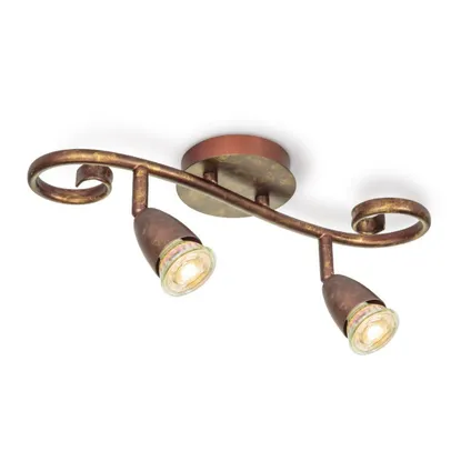 Home Sweet Home Surface LED - Curl de taches surmontée 2 - incl. Lampe LED dimmable - Bronze