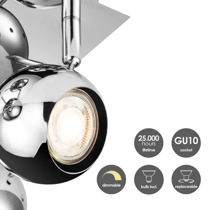 Home Sweet Home Build -Up Spot Bollo 4 - incl. Lampe LED dimmable - Chrome 7