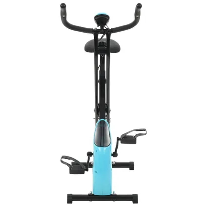 VidaXL hometrainer X-bike magnetisch + hartslagmeter zwart-blauw 3