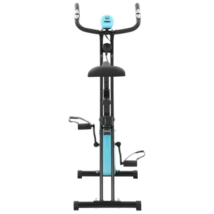 VidaXL hometrainer X-bike magnetisch + hartslagmeter zwart-blauw 5