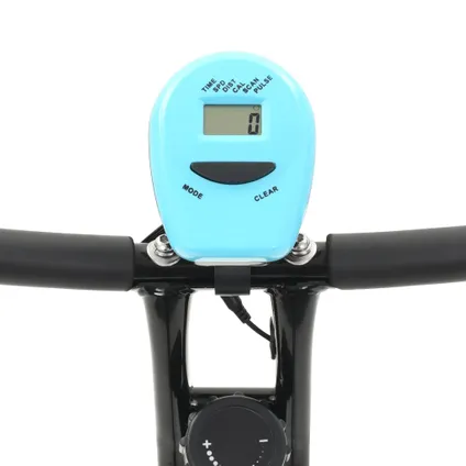 VidaXL hometrainer X-bike magnetisch + hartslagmeter zwart-blauw 6