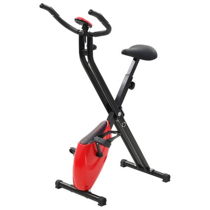 VidaXL hometrainer X-bike magnetisch + hartslagmeter zwart-rood
