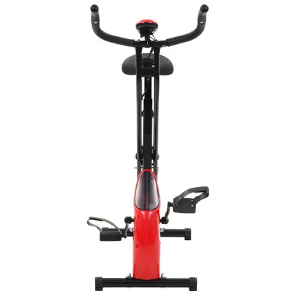 VidaXL hometrainer X-bike magnetisch + hartslagmeter zwart-rood 2