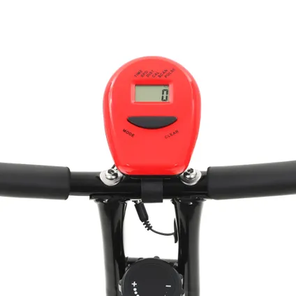 VidaXL hometrainer X-bike magnetisch + hartslagmeter zwart-rood 5