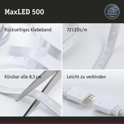 Ruban LED extension Paulmann MaxLED 500 1m lumière du jour 6W 13