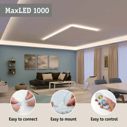 Ruban LED extension Paulmann MaxLED 1000 1m blanc chaud 13,5W 14
