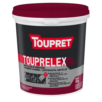 Enduit allégé Toupret Touprelex de rebouchage extérieur 1kg 2