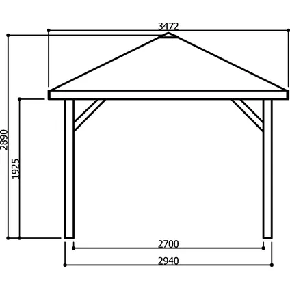 Pavillon Solid S7715 bois imprégné 437x437x289cm 3