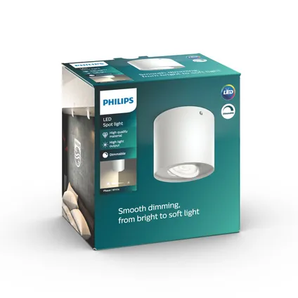 Philips opbouwspot led Phase wit 4,5W 3
