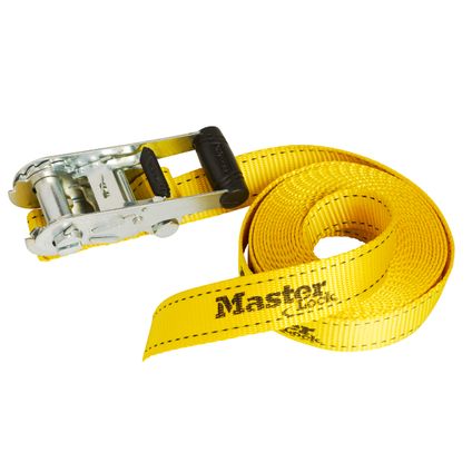 Master Lock spanbanden J-haken 6mx35mm geel