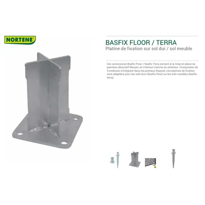 Nortene basis Basfix Floor voor paal Alupost 10x10x10,5cm 2