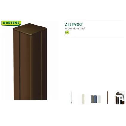 Nortene Alupost paal t aluminium antraciet 6x6x115cm 3