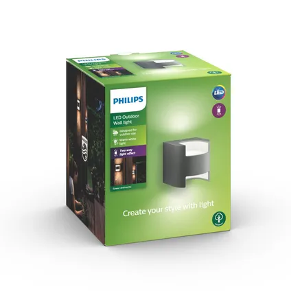 Applique murale Philips Grass led anthracite 9W 4