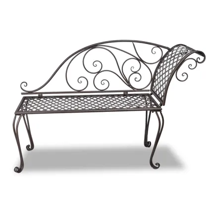 vidaXL Chaise longue de jardin 128 cm Acier Antique Marron 3