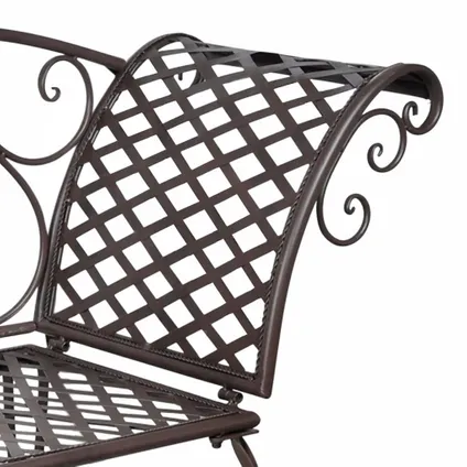 vidaXL Chaise longue de jardin 128 cm Acier Antique Marron 4