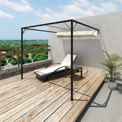 VidaXL tuinwandprieel met uittrekbaar dak 3x3x2,3m