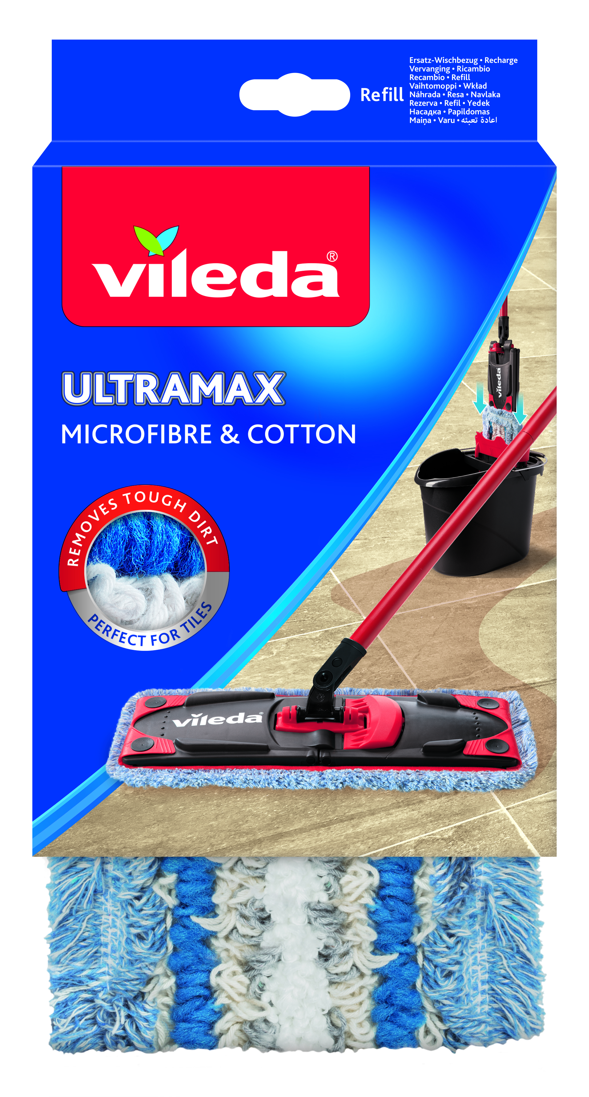 Recharge housse spéciale carrelage Vileda Ultramax Microfibre & Cotton