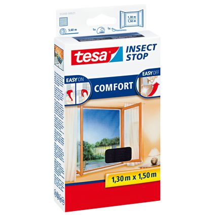 Tesa Insect Stop Comfort raamhor zwart 1,3x1,5m