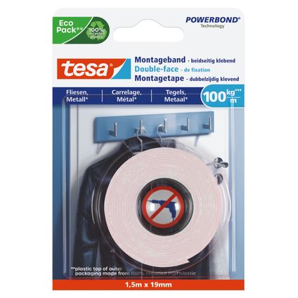 Tesa Powerbond 77746 dubbelzijdige bevestigingstape voor tegels en metaal 100 kg/m