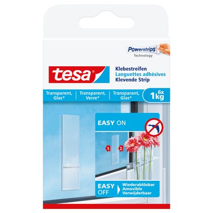 Languette adhésive pour verre et surface transparente Tesa 1kg