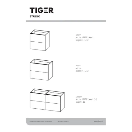 Tiger wastafelonderkast Studio 60cm hoogglans wit  2