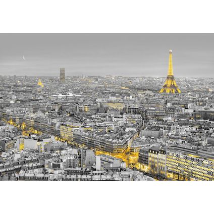 Sanders & Sanders fotobehangpapier Parijs grijs en geel - 368 x 254 cm - 612263