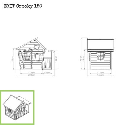EXIT Crooky 150 houten speelhuis grijs-beige