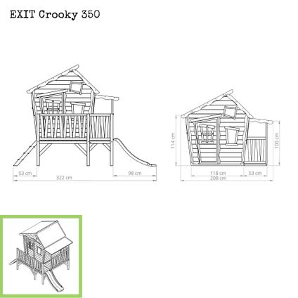 EXIT Crooky 350 houten speelhuis grijs-beige