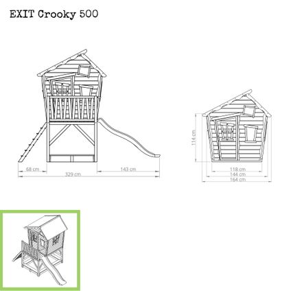 EXIT Crooky 500 houten speelhuis grijs-beige