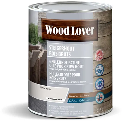 WoodLover steigerhout gekleurd olie grijs 750ml