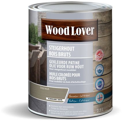 WoodLover steigerhout gekleurd olie grijs 2,5L