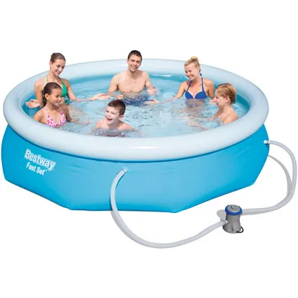 Bestway opblaaszwembad Fast Set rond met filterpomp 305x76cm 4
