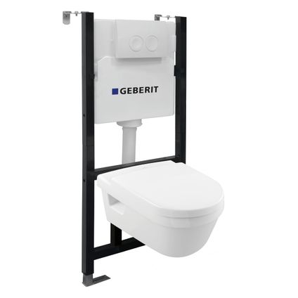 GO by Van Marcke inbouwreservoirpack met Geberit spoeltechniek 3/6L + spoelrandloze V&B toiletpot + toiletzitting