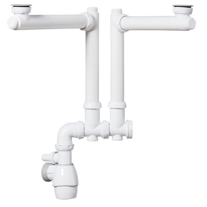 Double siphon Wirquin universel siphon blanc/gris