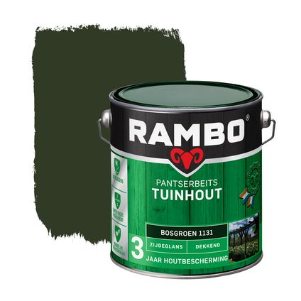 Rambo pantserbeits tuinhout dekkend zijdeglans 1131 bosgroen 2,5L