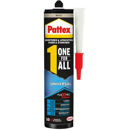 Pattex montagelijm 'One for All Universal' beige 390gr