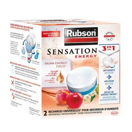 Recharge absorbeur d'humidité Rubson Sensation Fruit 2x300g 2