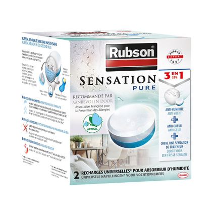 Recharges absorbeur d'humidité Rubson Sensation Pure 2x300gr